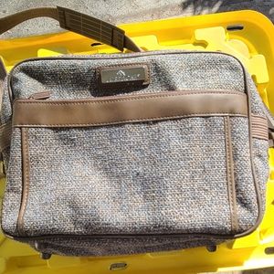 Vintage Jordache Carry-On Bag Tweed with Leather Detail